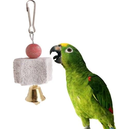Mineral Stone Parrot Mouth Teeth Grinding Star Shape Cleaning Hanging Cage Molar Toys Bird Hamster Small Pets Supply
