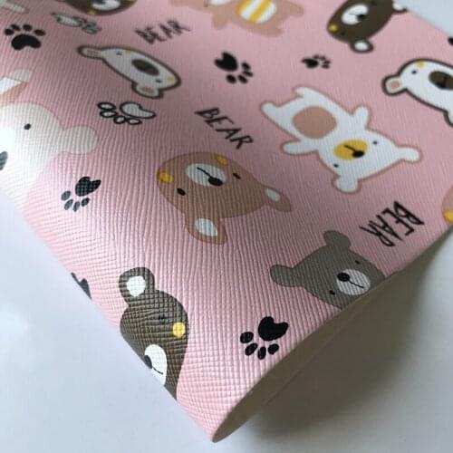 Factory Spot Printing Anti-Collision Wall Interior Soft Leather Cartoon Glasses Pencil Case Fabric