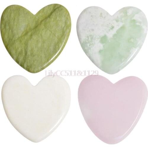 New Simple Heart Shaped Female Massage Gua Sha Board Facial Care Wrinkle Removal Natural Jade Messager Health Care