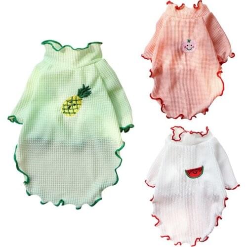 Dog Clothes Summer Puppy Vest Cute Fruit Printing Dog Shirt Breathable T-shirt Pajamas Pet Bottoming Shirt Pet Accessories