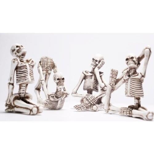 Creative Yoga Skull Figurines Personalized Halloween Resin Ornament for Home Living Room Office Decoration ALI88