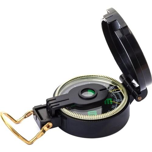 Portable Compass Military Outdoor Camping Mini Folding Lens Compass Army Green Hiker Survival Precise Pointing Expedition Tools