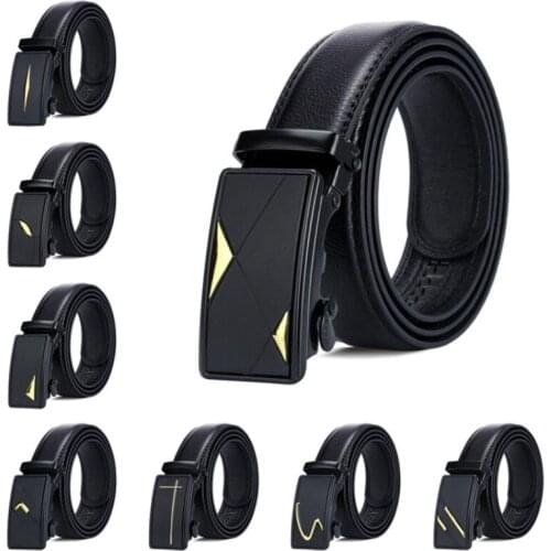 Hot selling mens fashion business casual all-match black black buckle automatic buckle belt