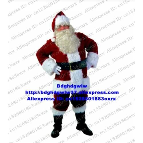 Father Christmas Santa Claus Clause Kriss Kringle Mascot Costume Adult Cartoon Character High Quality Image Publicity zx2899