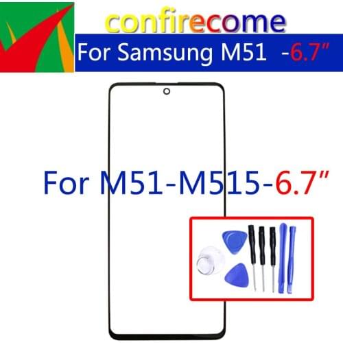 For Samsung Galaxy M51 M515F Front Outer Screen Glass Lens Touch Panel Replacement Repair Parts