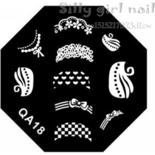 QA series stencil stamping template print imaging plates DIY nail tools lace QA18