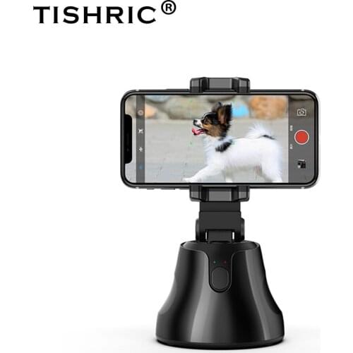TISHRIC Selfie Stick Tripod Object Face Tracking Holder for Phone Smart Selfie Stick Tripod Holder 360° Smartphone Camera Stand