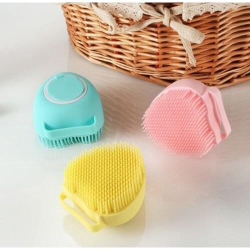 Silicone Bath Brush Body Head Massage Brushes Heart Shaped Hair Washing Comb Shower Foot Scrubber Brush Bathroom Supplies