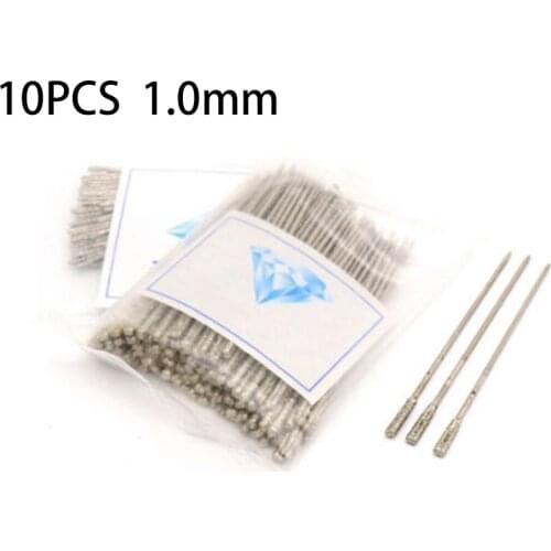 Diamond Coated Tipped Drill Bits 1mm 1.3mm 2mm 1.8mm 2.4mm 10pcs For Drilling Jade Agate Stone Crystal Jewelry Replacing Parts