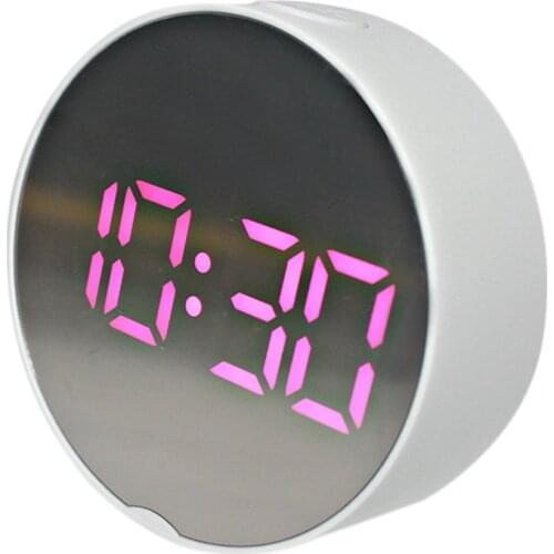 LED Digital Alarm Clock Battery Operated or USB Charger Port for Bedroom/Wall/Travel with Alarm, Calendar and Mirror Function