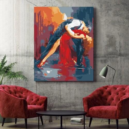 Dance Ballet Student Time Tango paint by number art painting by numbers Red dancer