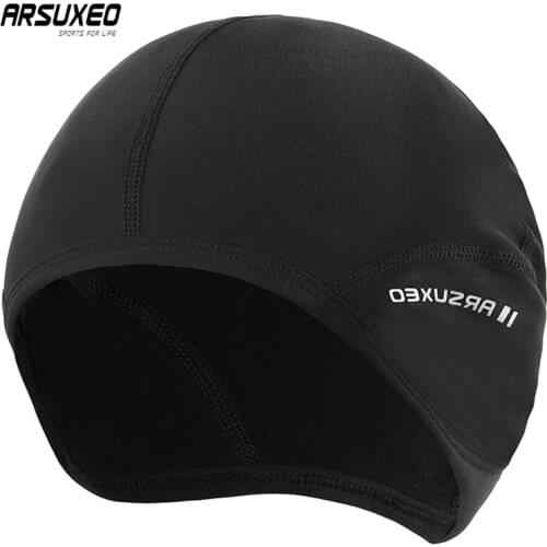 ARSUXEO Road Thermal Cycling Cap Spring Winter Bike Hat Head Cap for Men Fleece Cap Gorra Deportiva Bicycle Cap