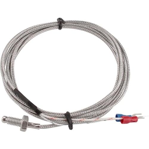 M6/M8 K Type Thermocouple Control Thread Screw Probe Temperature Sensor Temperature Controller 0-400℃ Sensor Probe 1m/2m/3m/4m