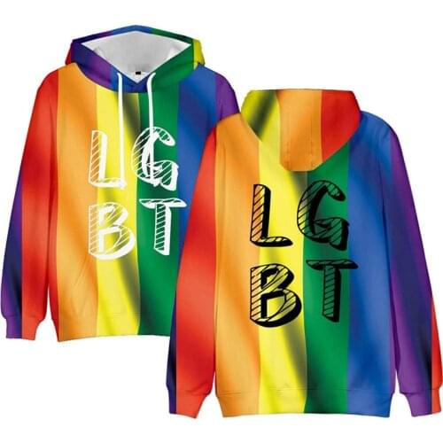 LGBT Flag Hoodies Sweatshirt Lesbian Gay Pride Colorful Rainbow Clothes Gay Home Decor Hip Hop Hooded 3D Print Hoodie
