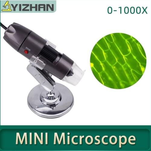 USB Digital Microscope Professional 8 LED Electronic Microscope Endoscope Zoom Camera Magnifier+Stand Tools 800X 1000X YIZHAN