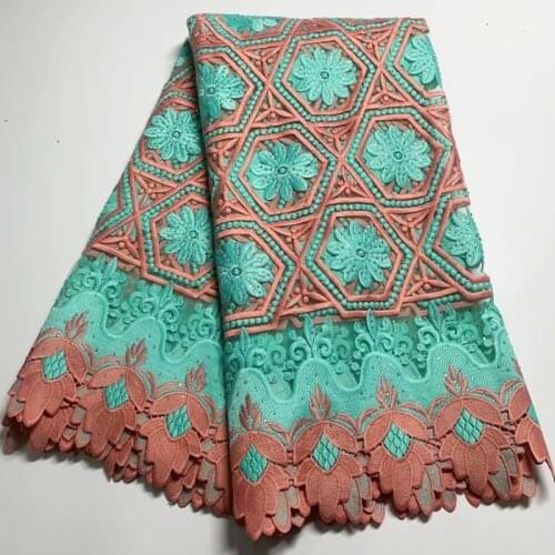 Party Q 2020 High Quality African Soft Lace Fabric Embroidery French Mesh Milk Silk Lace Fabric Stone For Nigerian Dress Sew