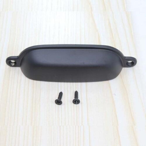 Vintage style Black Drawer Dresser Knob Handle Hardware Shell Cup Classic Cabinet Knob Pull Kitchen Cupboard half round pull