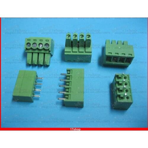 50 pcs Pitch 3.81mm 4way/pin Screw Terminal Block Connector Green Pluggable Type