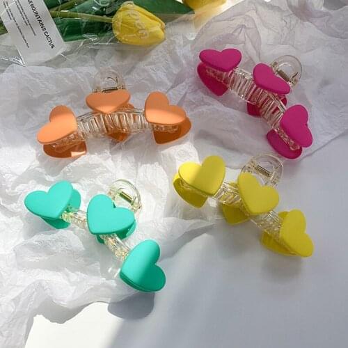 2021 Ins Fashion Women Elegant Big Heart Hair Claws Sweet Candy Hair Clips Hairstyle Makeup Headband Hairpin Hair Accessories