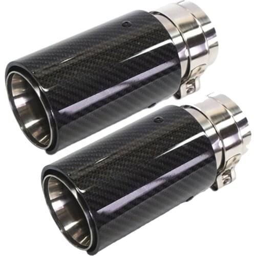 1 Pair Inlet 63mm Outlet 81mm Car Styling M Label Car Carbon Fiber Exhaust End Tips Pipes For BMW Carbon Exhaust Tip