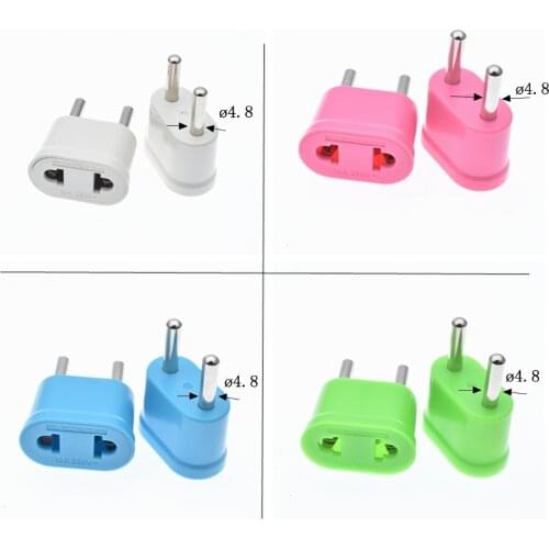 1pc US To EU Plug Power Adapter White Travel Power Plug Adapter Converter Wall Charger