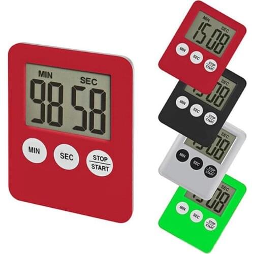 1pcs Super Thin LCD Digital Screen Kitchen Timer Square Cooking Count Up Countdown Alarm Magnet Clock Temporizador