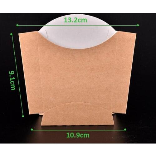 100pcs/lot-13*11*9cm Disposable kraft French fries box Chicken rice flower Snack storage boxes DIY baking packing box