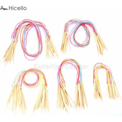 18pcs/set Circular Knitting Needle Bamboo Plastic Crochet Hook 2mm-10mm Hand Sewing Tool Craft DIY 40/60/80/100/120cm Hicello