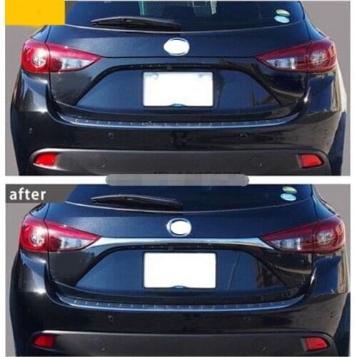 ACCESSORIES FIT FOR MAZDA 3 AXELA HATCHBACK 2014 2015 2016 CHROME REAR BOOT DOOR TRUNK LID COVER GARNISH TAILGATE TRIM MOLDING