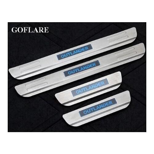 Car Styling for Mitsubishi Outlander GF/GG/ZJ/ZK 2013-2019 led door sill scuff plates illuminated threshold portector cover trim