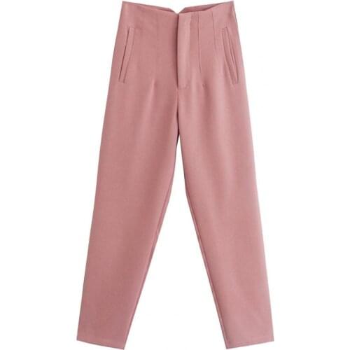 Women Trousers Harem Pants Casual Elegant Fashion High Waist Athletic Pure Color Straight Female Loose Suit Pants
