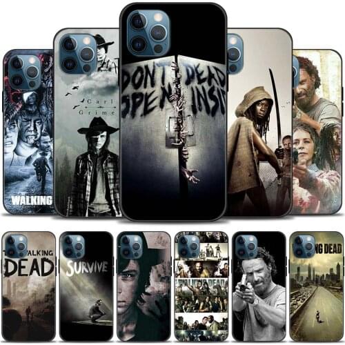 The Walking Dead Phone Case for iPhone 12 Pro 12 Mini 11 Pro Max XR XS MAX 7 8 Plus Silicone Black Cover Coque Bumper Matte