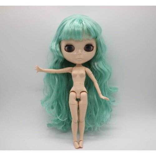 Joint body Nude blyth Doll,without make up green hair Factory doll,Suitable For DIY 20171127
