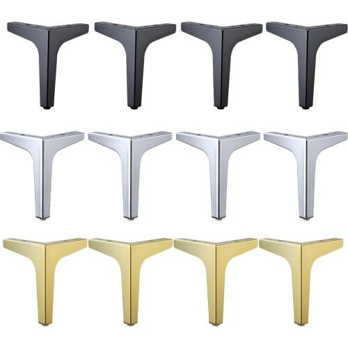 4pcs Furniture Legs, Furniture Sofa Legs Metal Triangle Feet for Table Cabinet Sofa Couch Chair Desk Bed