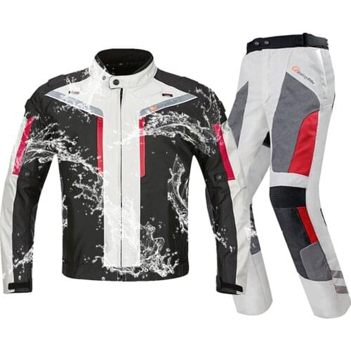 Motorcycle Jacket Summer Moto Suit Motorbike Jacket Motocross Jacket + Pants Breathable Waterproof Motorcycle Protection Set