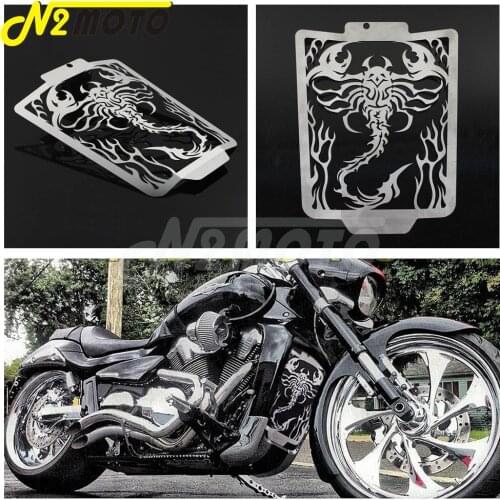 Motorcycle Stainless Steel Radiator Grill Grille Cover Guard for Suzuki Boulevard M109R VZR1800 06-18 Cool Scorpion Flame Style
