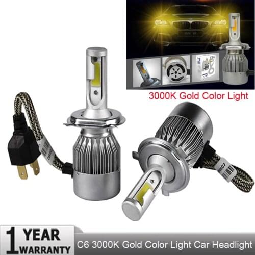 Muxall H7 H4 H13 H11 H1 9005 9006 HB3 H3 COB 72W 8000LM LED Car Headlights Bulb Head Lamp Fog Light White 6000K 3000K yellow