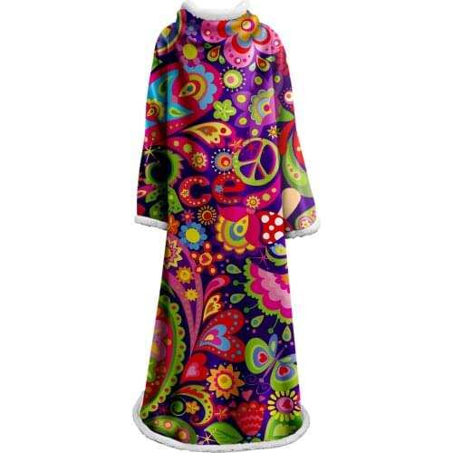 Dream Sleeve Blanket White 3D Print Colorful blanket Girls Fashion Plush Soft Plush Bedding Portable Office Quilts Dropship