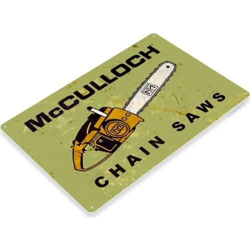 TIN SIGN B634 McCulloch Chain Saws Tools Equipment Garage Rustic Metal Deco 20cm*30cm