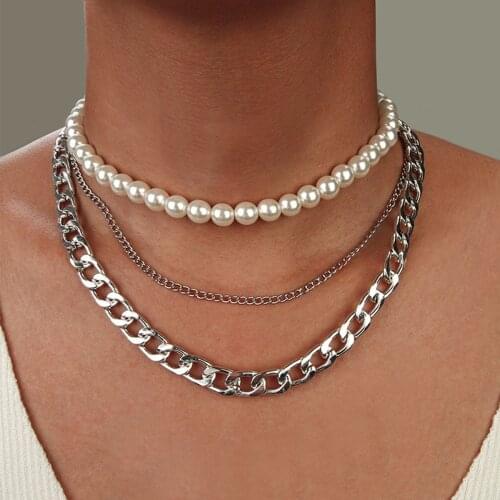 New Fashion Gold Multi Layer Baroque Pearls Coin Portrait Layer Choker Pendant Necklace for Women Trendy Necklace Jewelry Gifts