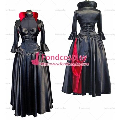 O Dress The Story Of O With Bra Black Satin Dress Cosplay Costume Tailor-made[G530]