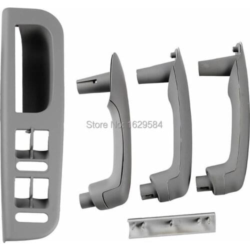 Gray Car Interior Door Grab Handle Cover Switch Bezel LHD For 1999-2004 VW Jetta Golf Bora MK4 4-Door