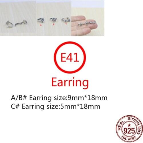 E41 S925 sterling silver stud earrings six-pointed star inlaid Hao stone personality fashion couple jewelry gifts for lovers hot