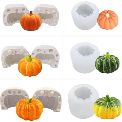 Pumpkin Mold Handmade DIY Soap Silicone Mold 3D Halloween Pumpkin Fondant Mold Cake Chocolate Sugar Mold Plaster Candle Mold
