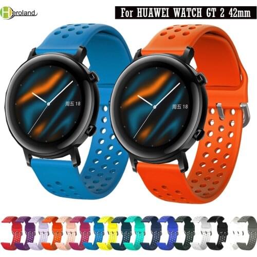 Sport silicone 20mm Watchband strap For Huawei watch GT 2 42mm Smart Wristbands Bracelet for Samsung Galaxy 42mm wriststrap belt
