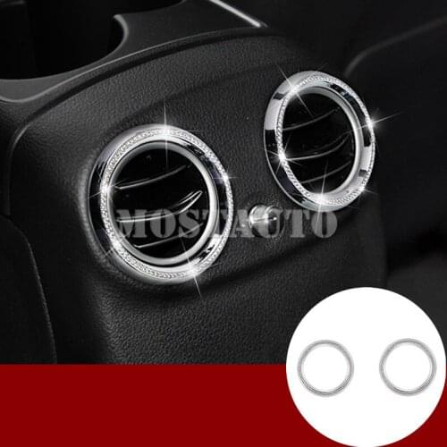 For Benz E Class W213 Rhinestone Style Console Rear Air Vent Outlet Cover Ring 2017-2018 2pcs Car Accessories Interior Car Decor