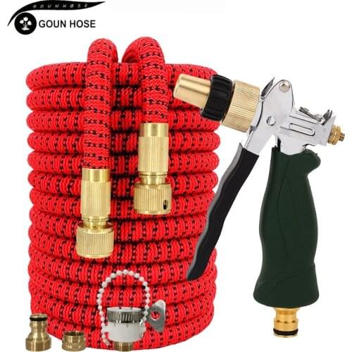 New Retractable Magic Hose High Pressure Car Wash Hose Metal Sprayer Flexible Household Garden Watering Hose Cleaning Water Gun