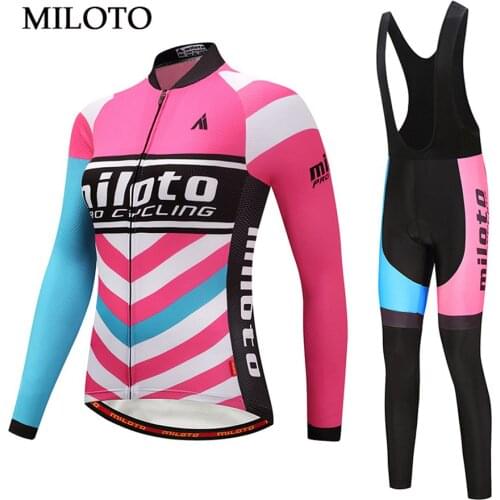 Miloto Long Sleeve Cycling Jersey Women MTB Spring/Autumn cycling clothing maillot ciclismo roupa ciclismo Cycling set