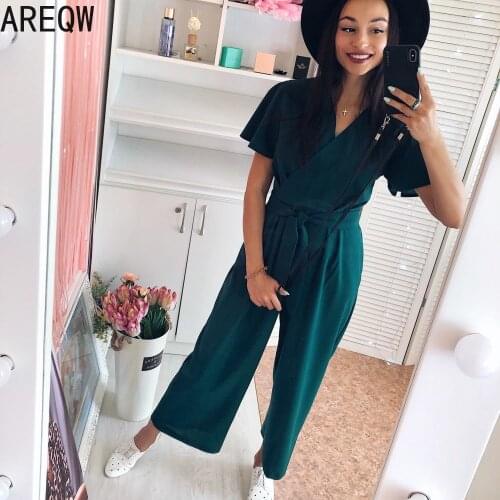 Women Rompers Red Jumpsuit 2021 New Womens Summer Clothing Jumpsuit Overalls Dropshipping