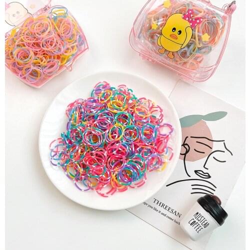 1 Set/Box Baby Girls Cute Sweet Soft Disposable Rubber Band Children Lovely Solid Gift Elastic Hair Bands Kids Hair Accessories